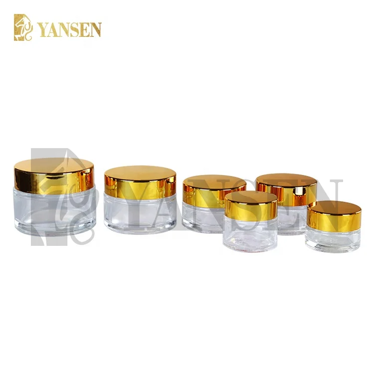 wholesale 5g 10g 15g 20g 50g 100g luxury cosmetic glass jar frosted cosmetic packaging jar