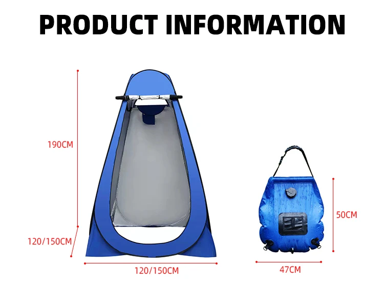 20L Water Bag Quick Open Single Tent Camping Shower Tent Outdoor Shower Tent With Solar Shower Bag