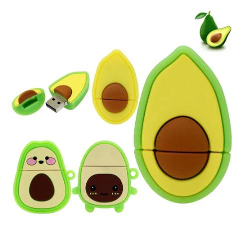Cartoon Avocado USB Flash Drive 2.0 1GB 2GB 4GB 8GB PVC Pen Drive 3.0 Pear Fruit 64gb 32gb 16gb  Usb Memory Stick