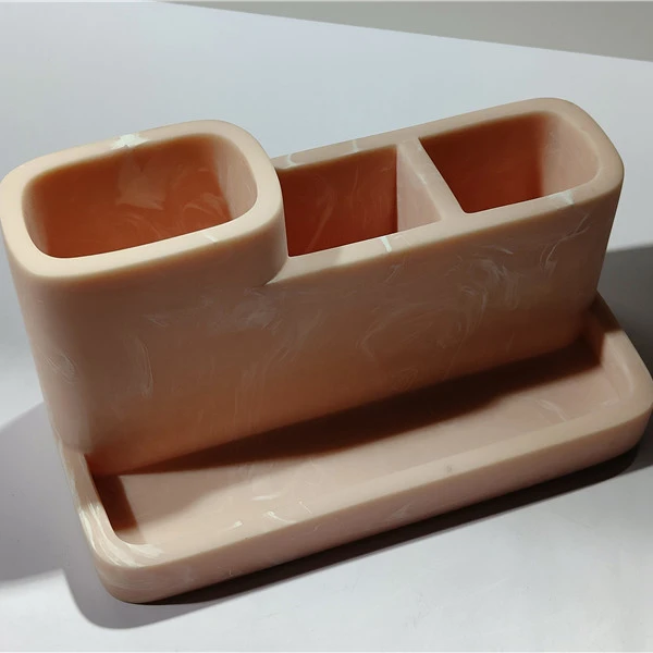 Экологичный настольный офисный канцелярский Органайзер, контейнер для ручек из смолы, держатель для карандашей в современном стиле
