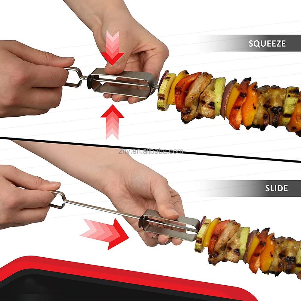 Barbecue Meat String Skewers Chunks Of Meat Stainless Steel  Roast Stick For BBQ Outdoor Picnic New 2022