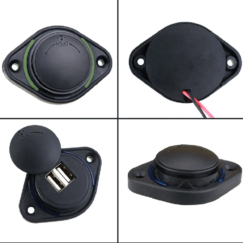 12V/24V 3.1A Car Dual USB Port Charger Power Adapter Waterproof LED Twin Socket Mobile Phone Charging Outlet Auto Accessories