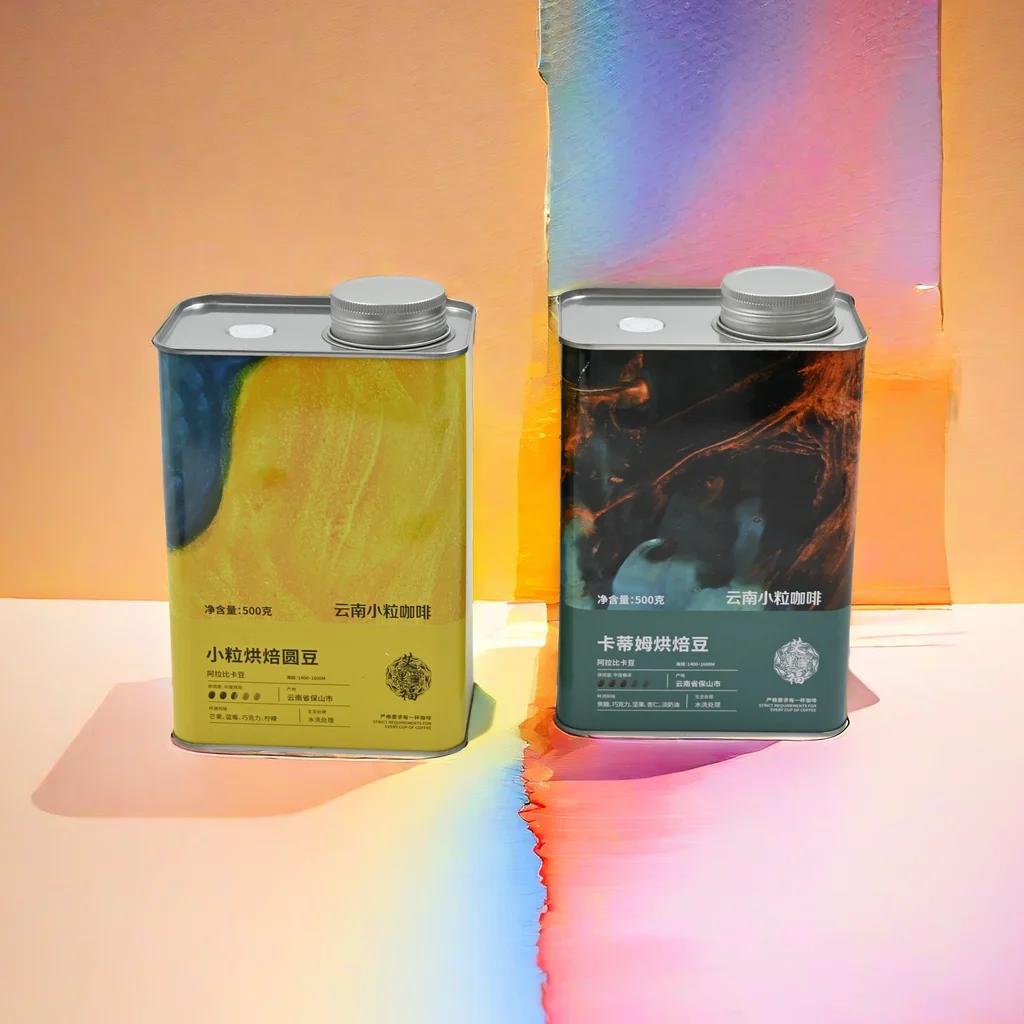 Wholesale Outdoor Camping Metal Tinplate Box Food Grade Fresh-Keeper for Coffee Beans and Tea Breathable Sealed Tin Cans