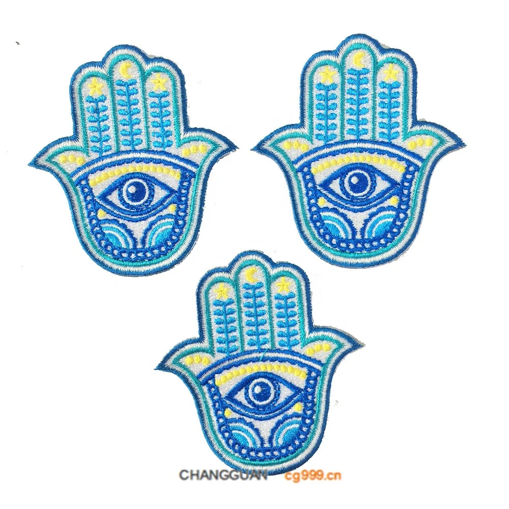 Iron On Letter Evil Eye Bear Logo Embroidery Patches Unicorn Star Embroidery Patch For Clothing