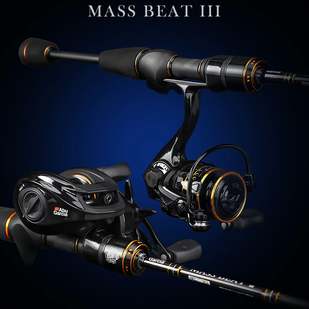 Original Abu Garcia Brand MASS BEAT III Baitcasting Lure Fishing Rod 1.68m 1.83m 1.98m Power Carbon Spinning Fishing Rod