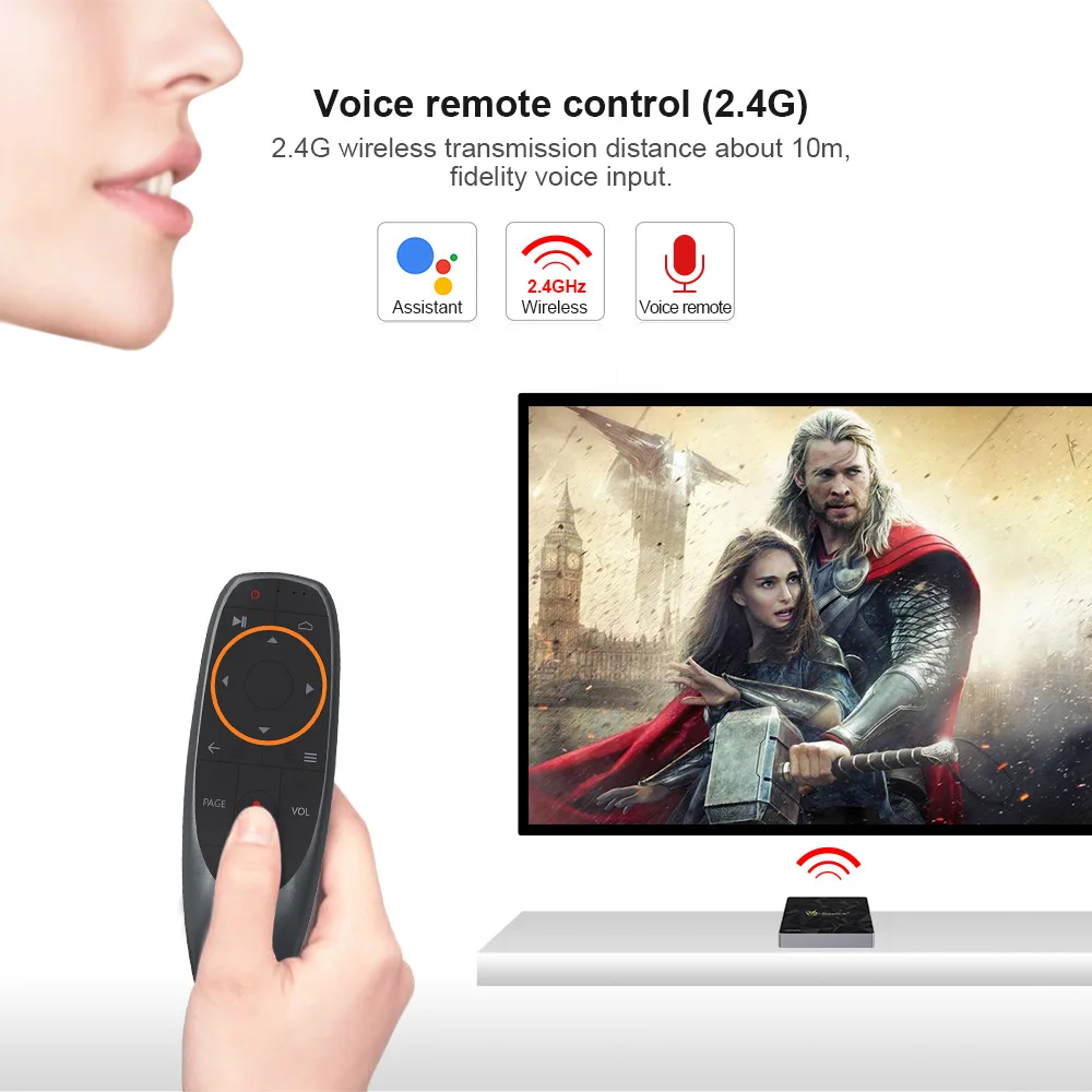 
Beelink GT1-A Voice Remote Control 4K Ultra HD Smart TV Box Set Top Freestream Android RAM3GB ROM 32GB WiFi Blue Tooth 