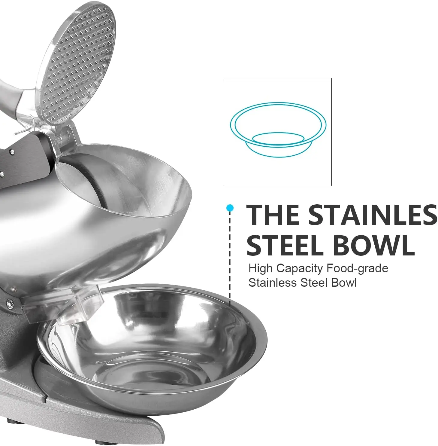 Ice Shaving Snowflake Ice Crusher Commercial Stainless Steel Snowcone Machine