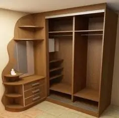 Home Deco Fashion Minimalist Solid Wood Wardrobe Armoire Contemporary Brown Storage Cabinet Armories Wardrobes For Small Bedroom