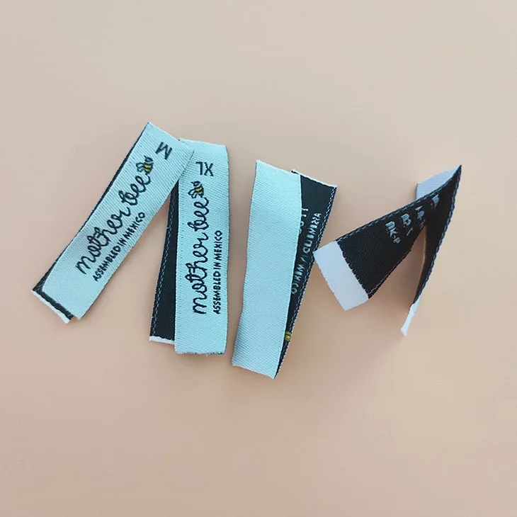 Woven Private White Garment Labels Clothing Manufacturer Fabric Tags Iron On Neck Cotton Custom Made Logo Label for Clothes