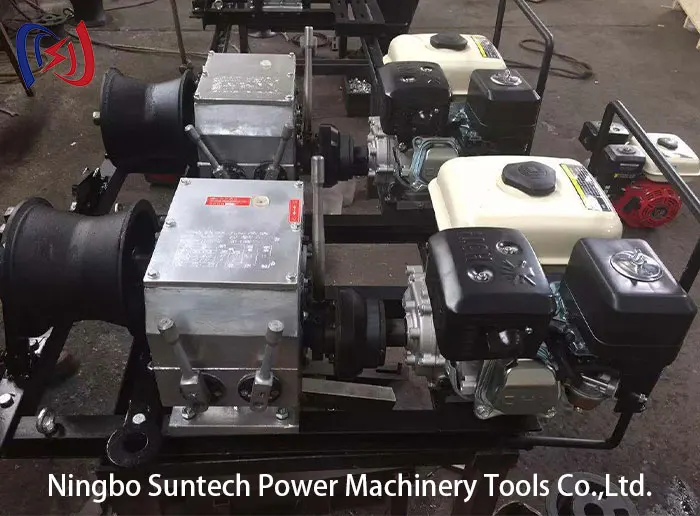 High speed Fast Pilot Wire Gas Powered Winch Durable Transmission Line Cable Pulling Engine Powered Winch
