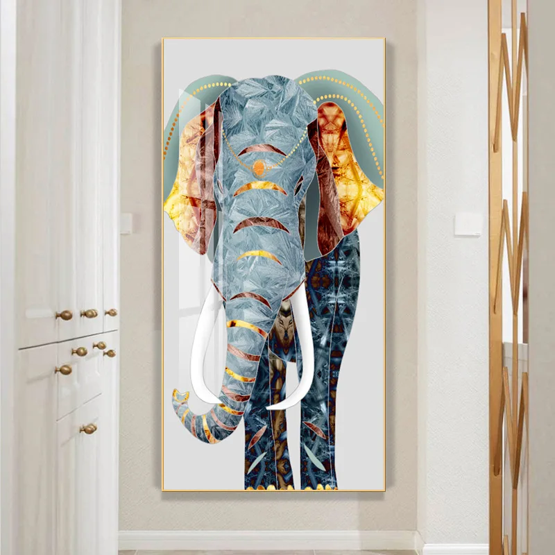 Elephant canvas painting porch decoration painting animal mural printing canvas art decoration