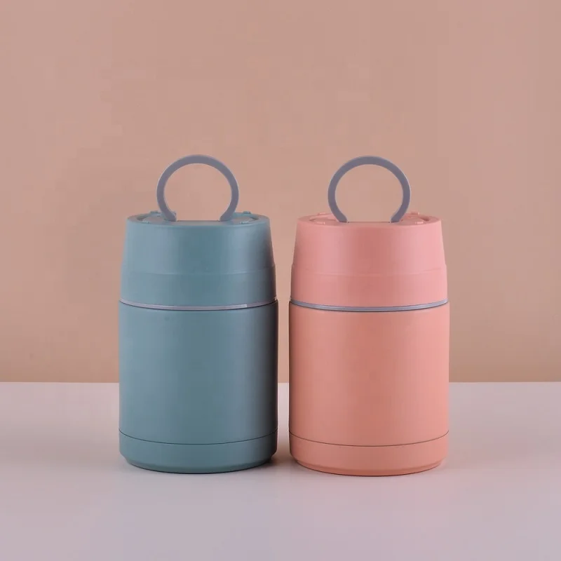Hot selling custom stainless steel vacuum thermal flask lunch box food jar insulated with spoon