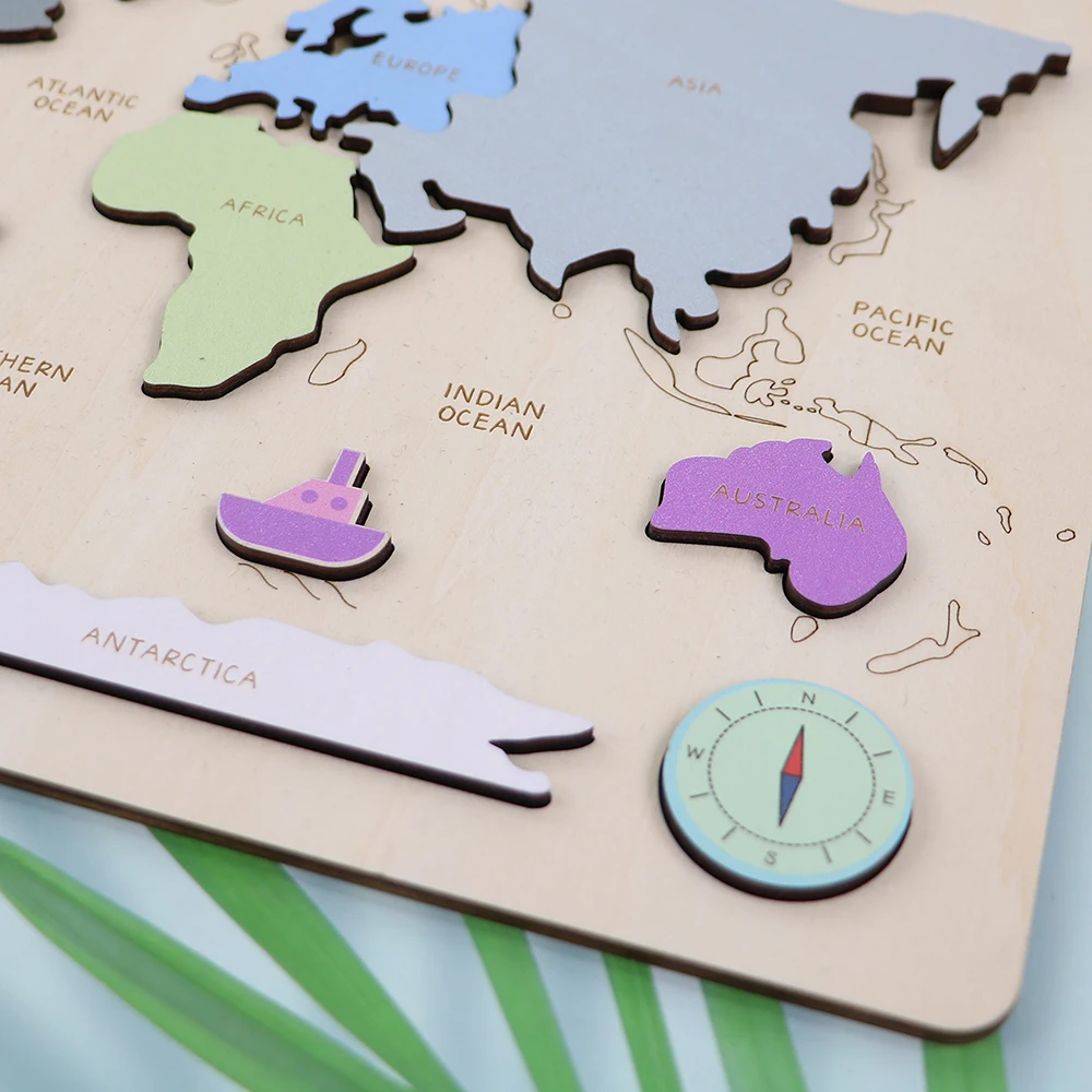Wooden world map Puzzles World map puzzles for children World map puzzles develop intelligence