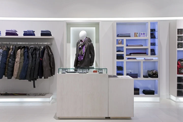 MDF Wooden Display Rack cloth display cabinet stand showcase Modern Tailor Shop ODM