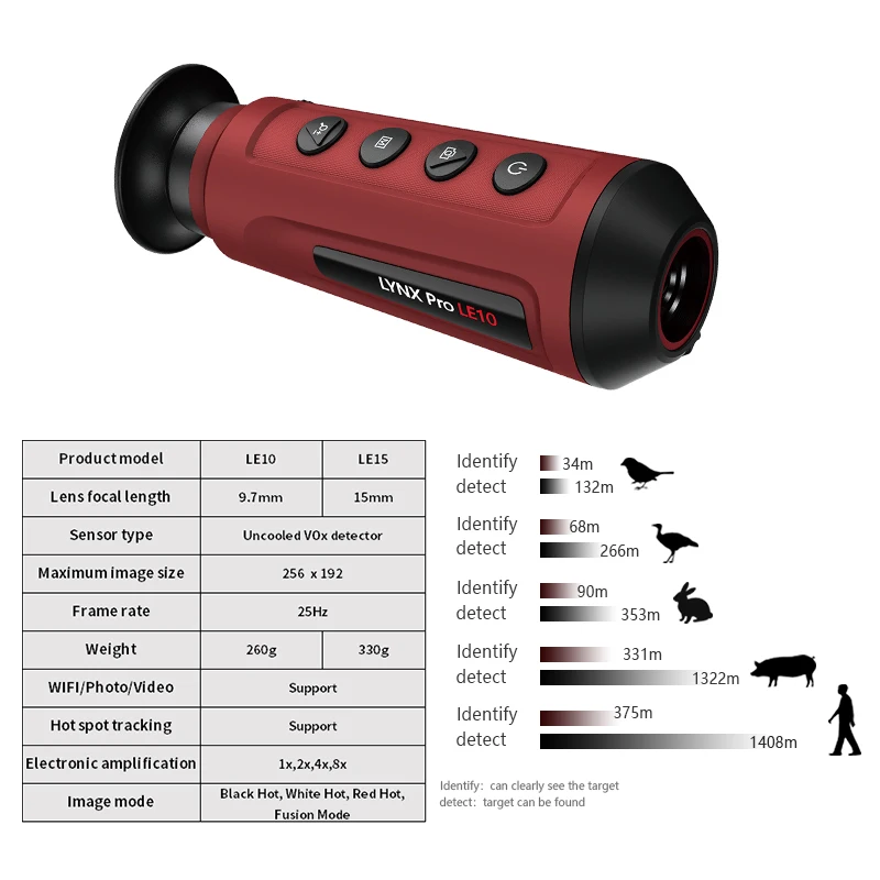 Outdoor Observation Search and Rescue Infrared Thermal Imager Field Night Vision Hunting monocular HikMicro LE10 LE15