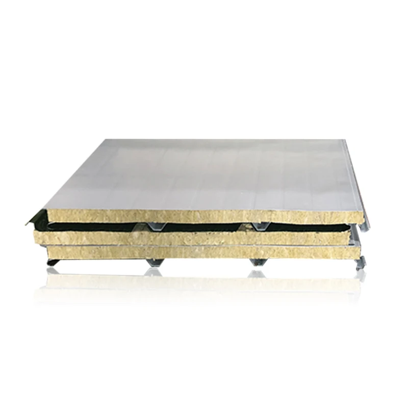 
Factory Price Easy To Install 50mm Board Buildings Insulated Rock wool Fire-Proof Sandwich Panel 