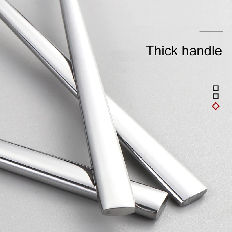 Classic Square Heavy Duty Handle Stainless Steel 18/10 High Quality 5pcs Silverware Spoon Fork Set