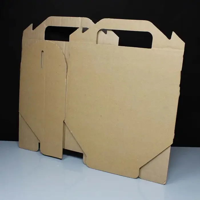 Cardboard Paper With Handles Kraft Brown Gable Gift Party Favor Boxes Style Carry Out Box Recyclable Packaging Boxes