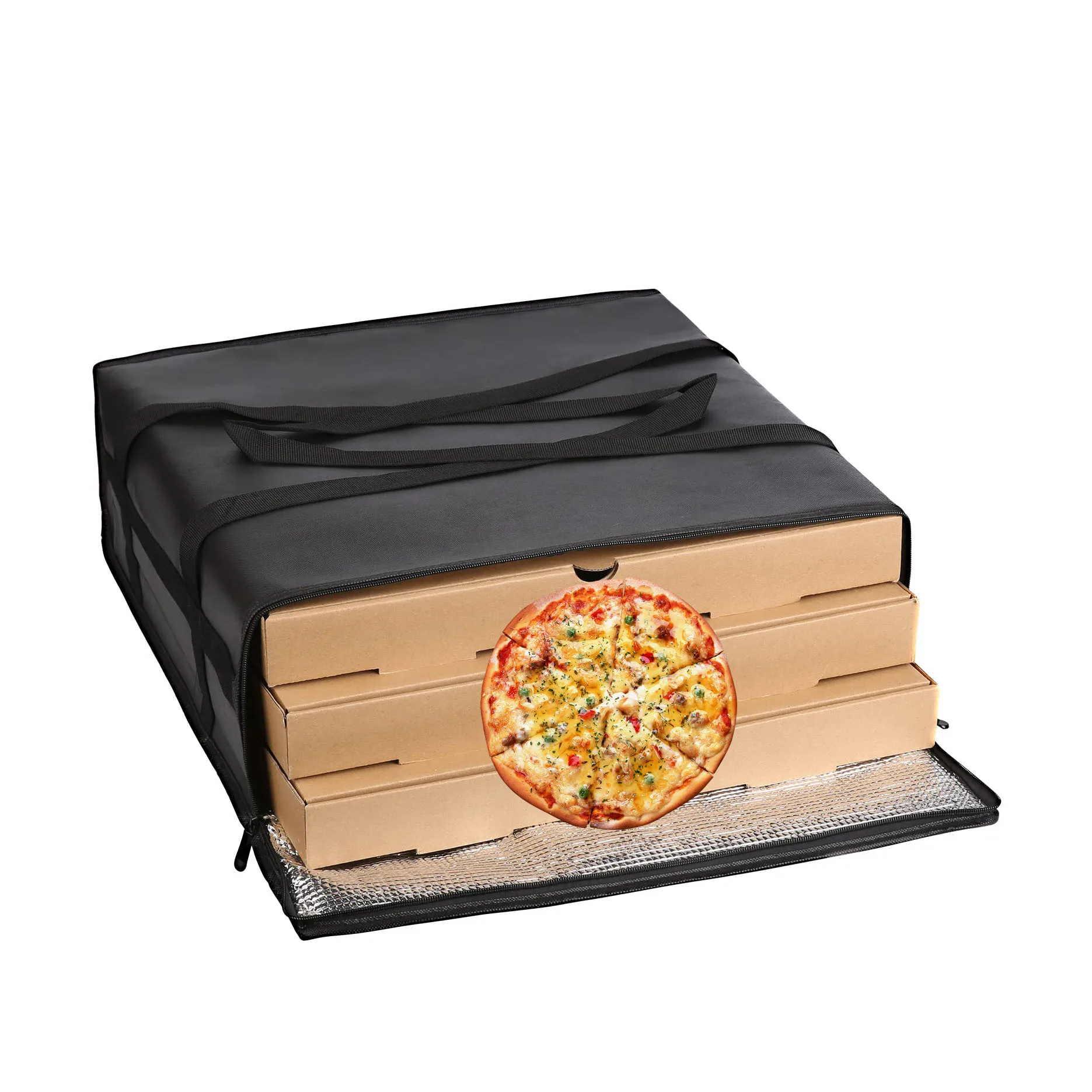 Custom Logo 20x20 Inches Pizza Carrier Insulated Bags Cooler Lunch Food Bag Professional Pizza Delivery Bag