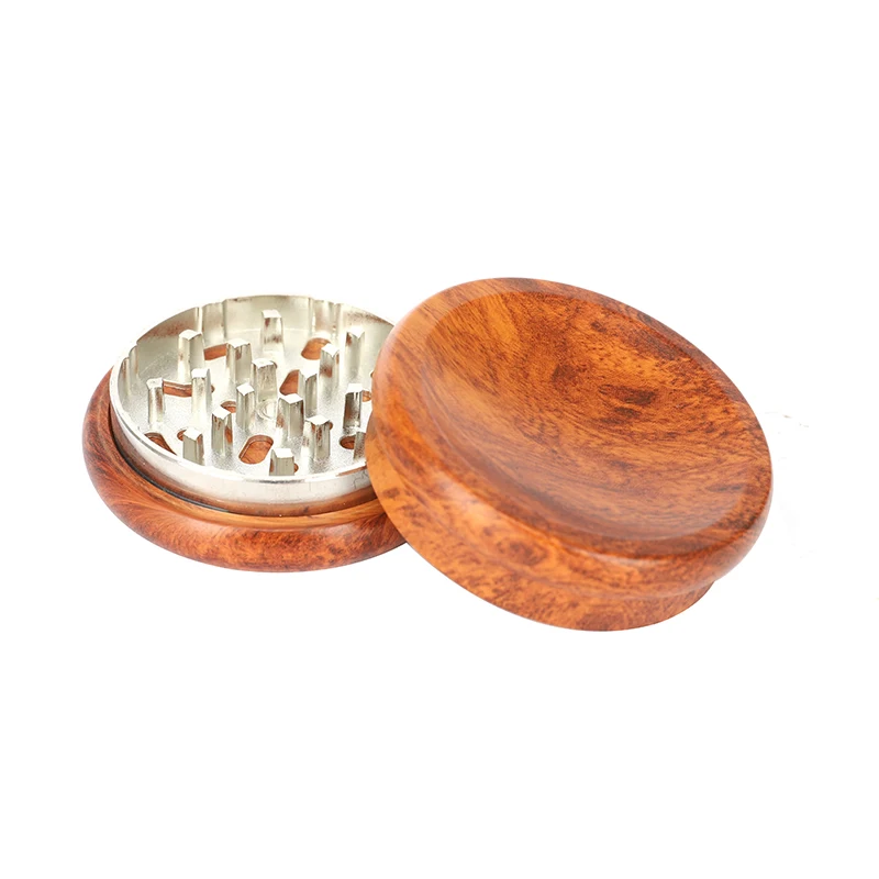 JIJU New Arrival 2 Parts Custom Logo Available Tobacco Grinder Wooden Herb Grinders