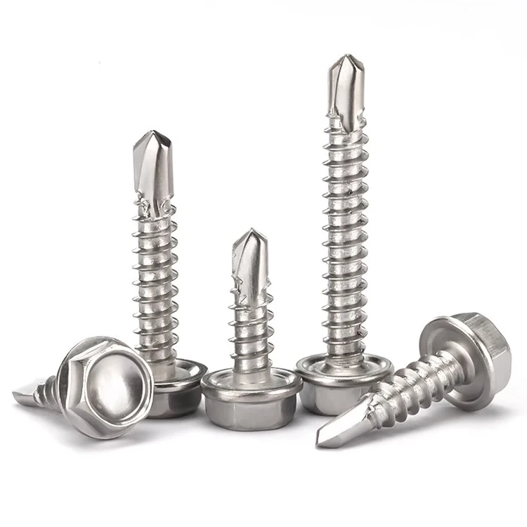 Factory wholesale High quality DIN7504K 410 304 316 Stainless steel hexagonal self drilling screws