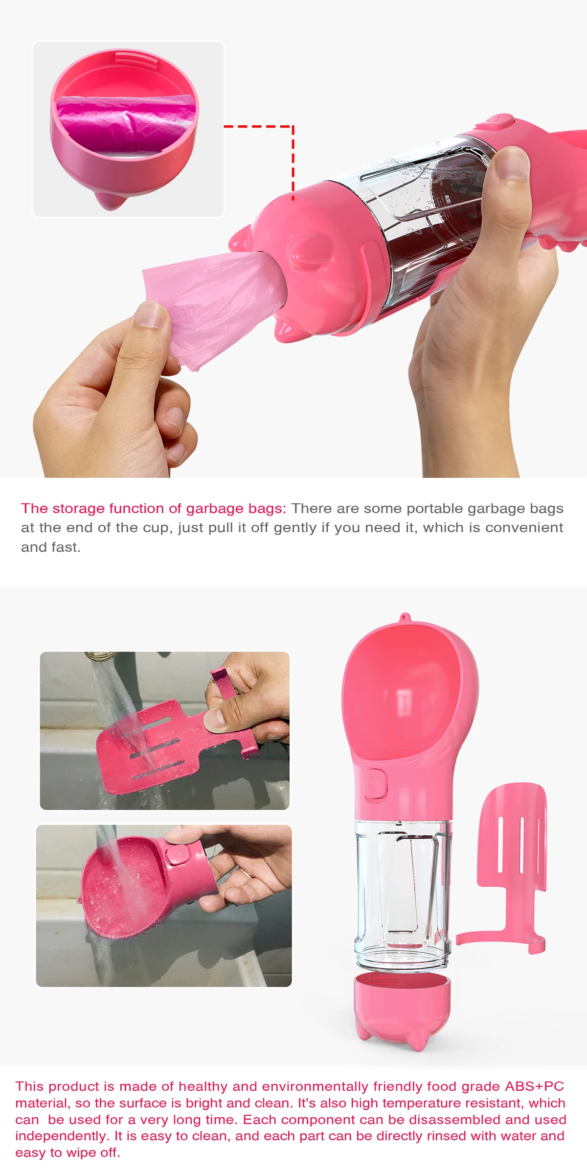 Миска для питомцев, бутылка со съемной водой, для щенков, кошек, маленьких животных, для путешествий на открытом воздухе