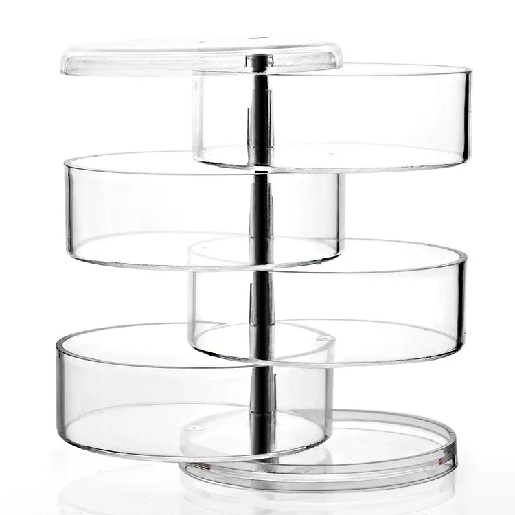 Plastic Crystal Rotating Makeup Cosmetic Organizer Factory Price Rotating Jewelry Box