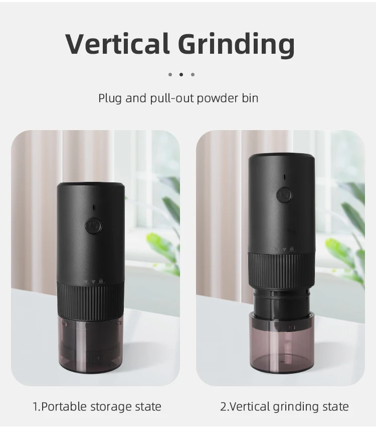 New plastic USB rechargeable electric operated coffee mill, Made in china wholesale electric coffee grinders