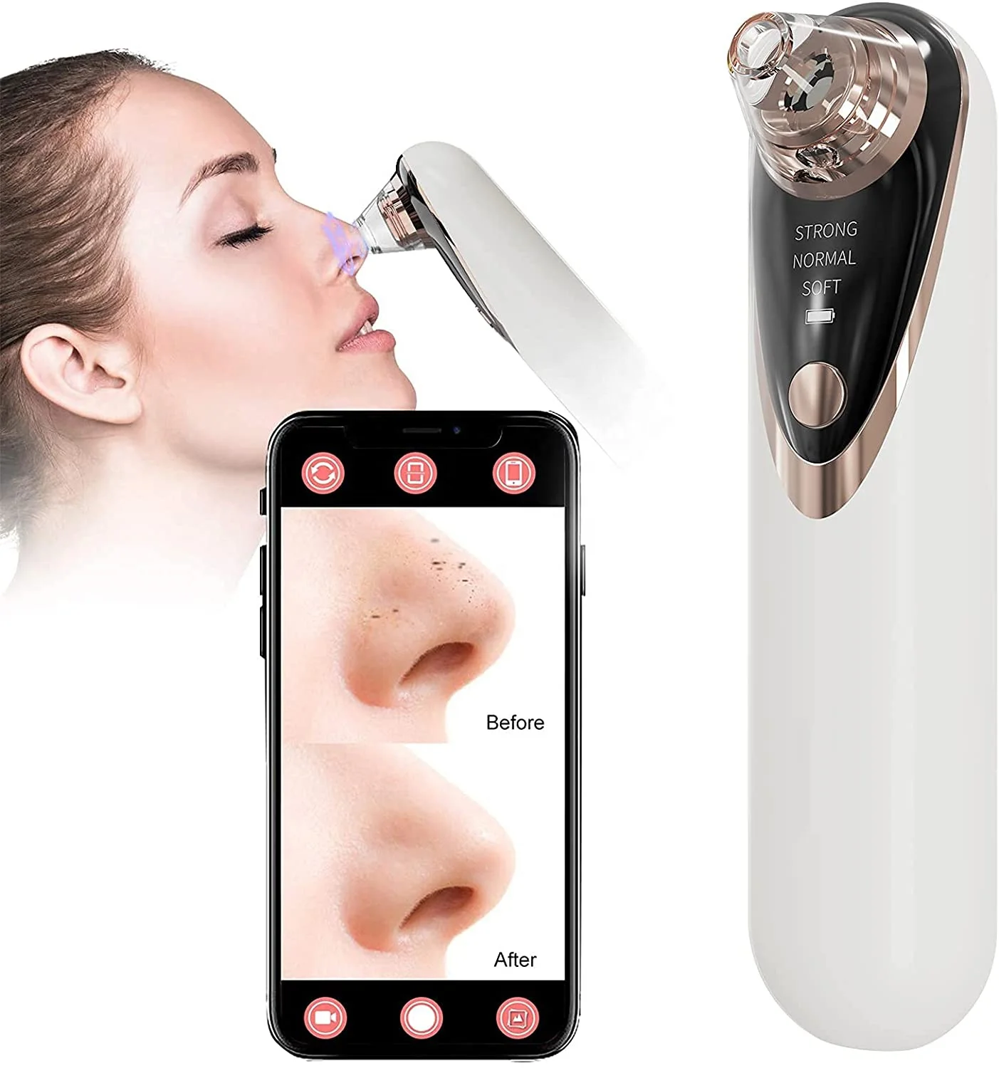 Blackhead Acne Pore Facial Cleaning Brush Black Head Remover Visual Blackhead Remover Beauty Apparatus
