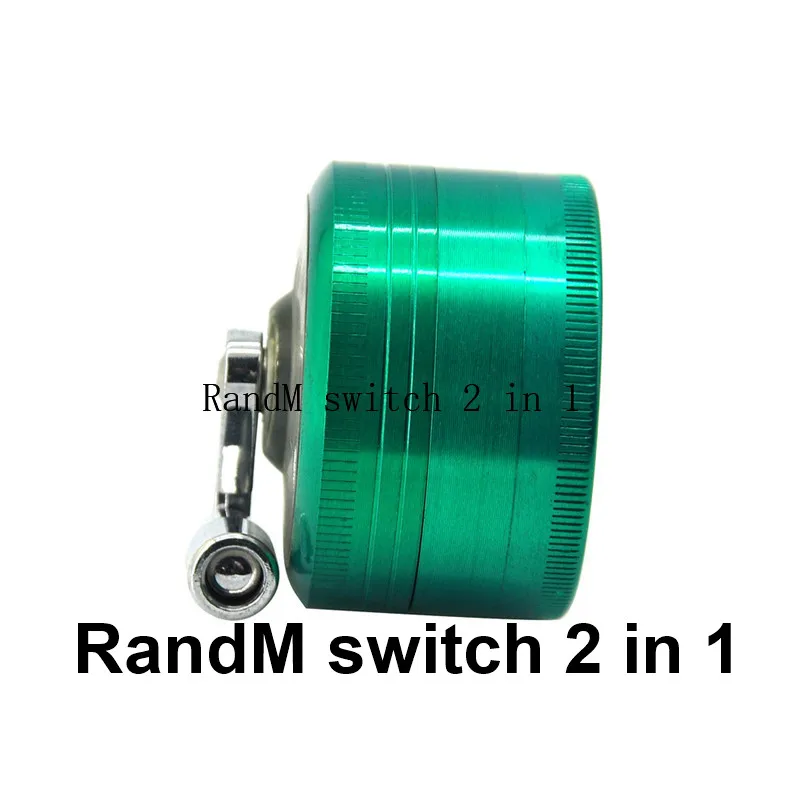 RandM Zinc Alloy switch 4 Layers  Metal Herb Grinder with 6 colors 2 in 1 metal gift box Wholesale Hand Grinder