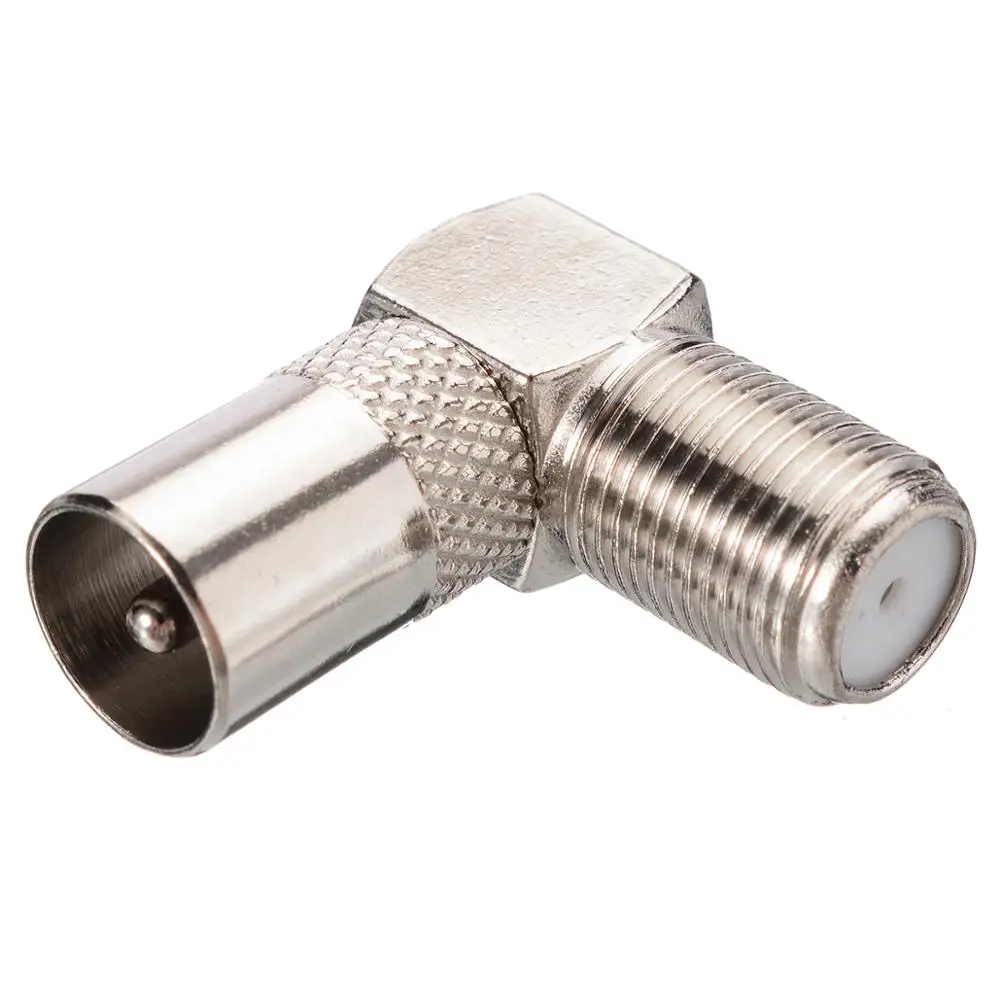 Right Angle 90 Degree Connector F Female toTV IEC PAL Male Connector Adapter For TV Antenna