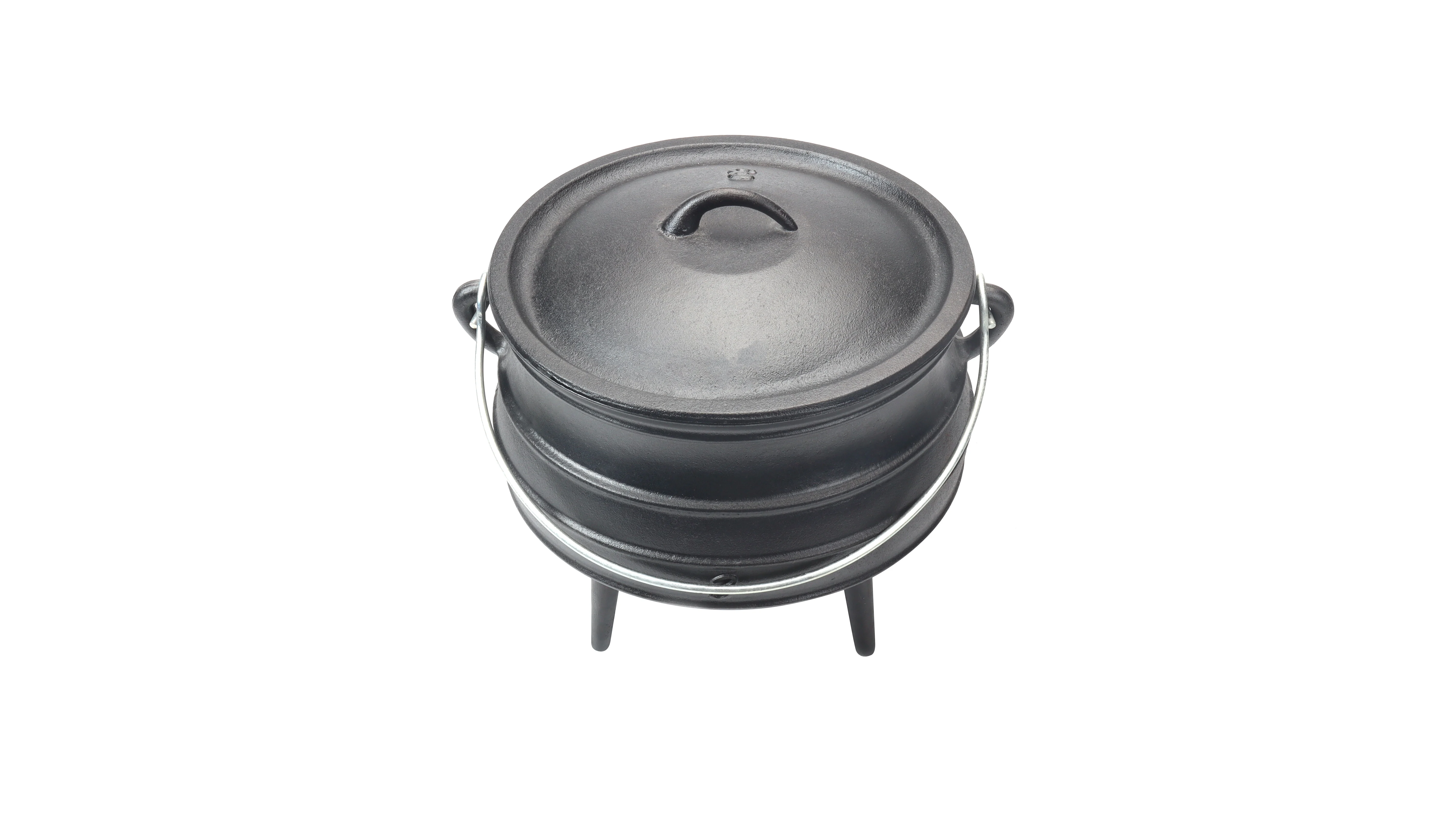 2024 Hot Sell Cast Iron Outdoor Cookware Africa Custom Big Large Cauldron Cooking 8 Liters Potjie Pot and Pan Set