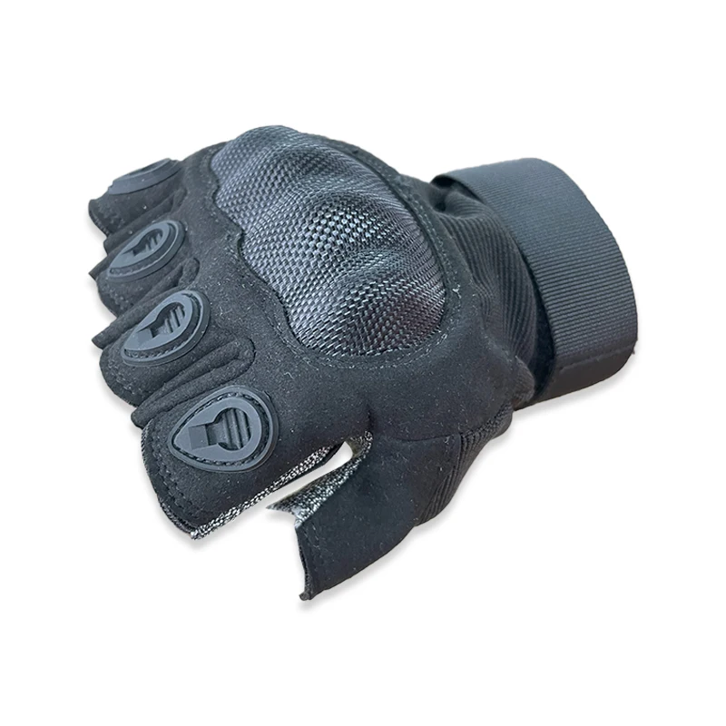 Black Outdoor Impact Cut Resistance Safety Hand Protective Custom Tactical Gloves Half Finger for Men Guantes De Seguridad
