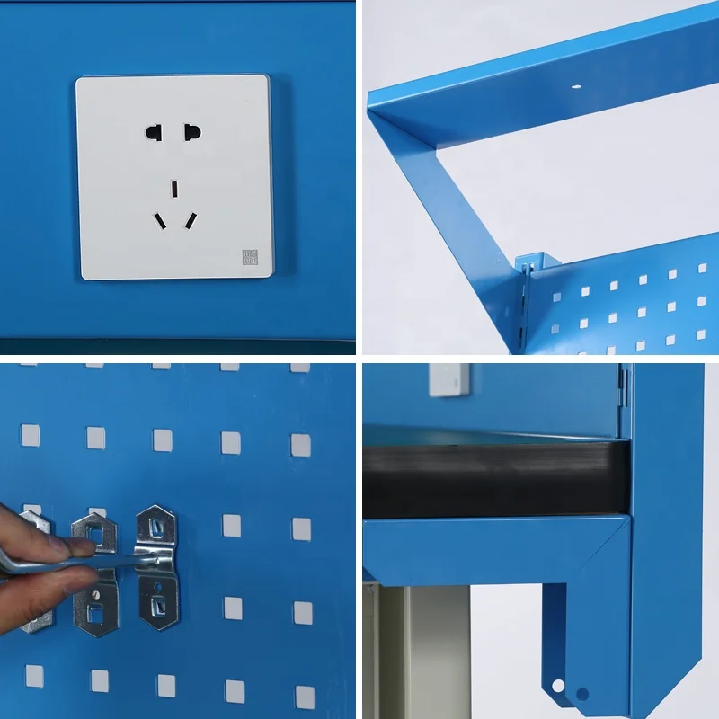 Tool Cabinets Factory Metal Tools Operation Table Workbench with Hanging Board for Workshop