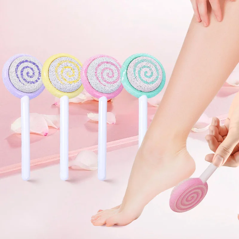 Wholesale Pumice Stone Foot Files Colorful Lollipop Shape Double Side Colossal Rasp Callus Remover Pedicure Feet Rubbing Tool