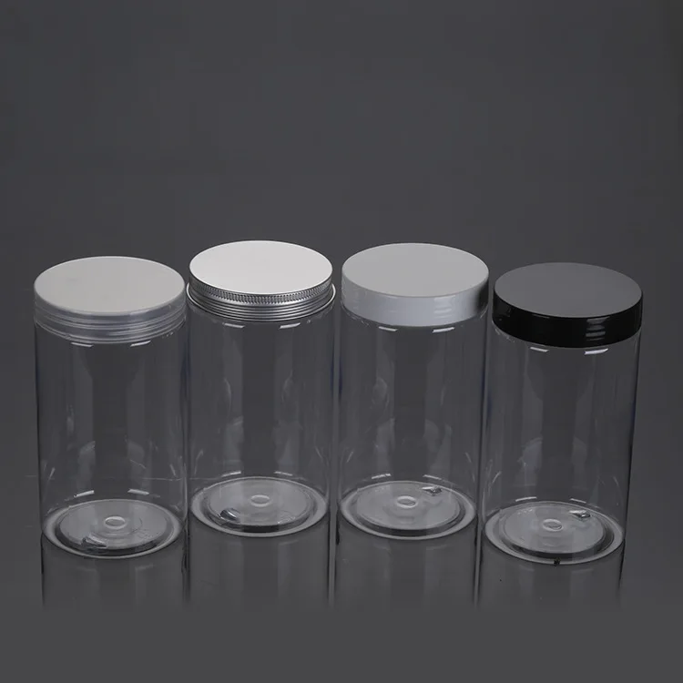 wide mouth pet plastic jam jar 650ml with aluminum cap