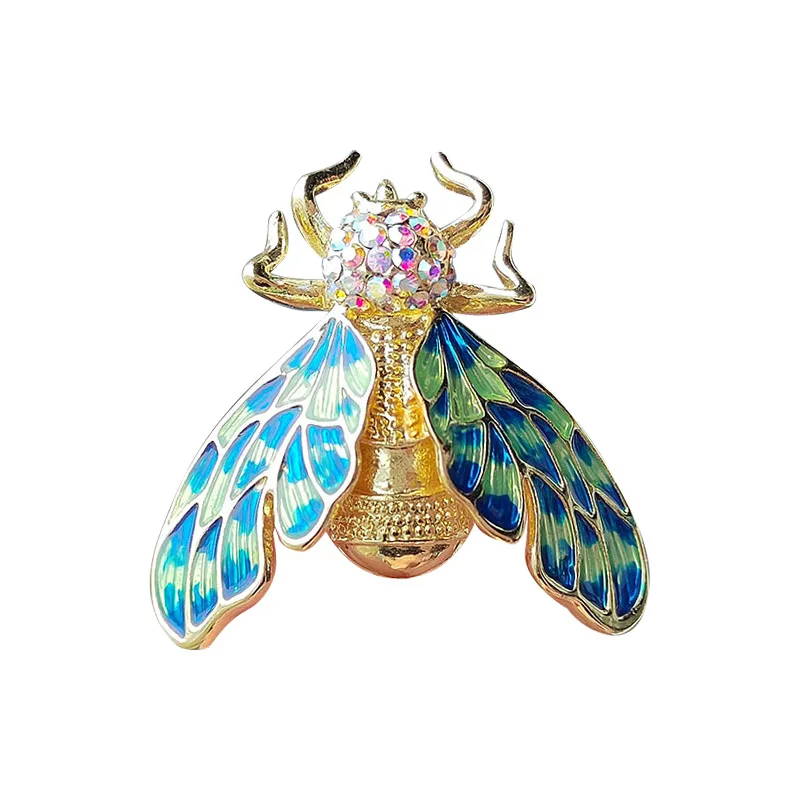 Vintage Style Bee Brooch Painting Oil Diamond Insect cicada accessory Brooch