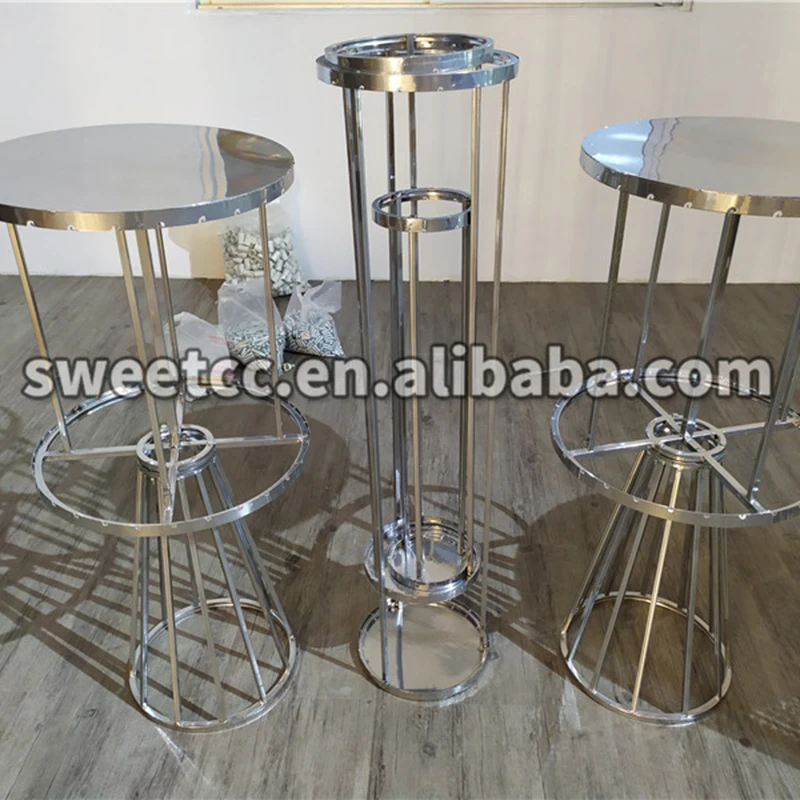 Party used decor customized silver metal iron top display wedding cake plinth table for wedding decor