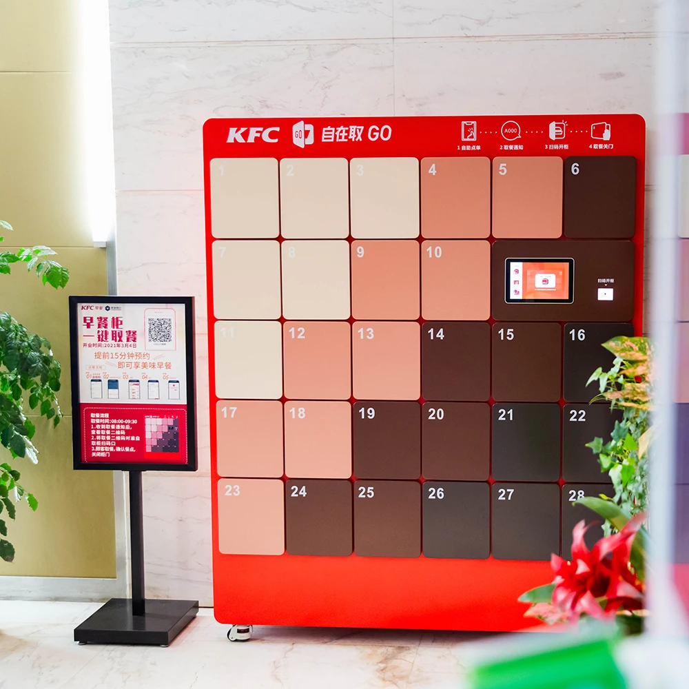 AUV Китай Многофункциональный двухдверный школьный торговый шкафчик горячей еды с умным замком и системой веса