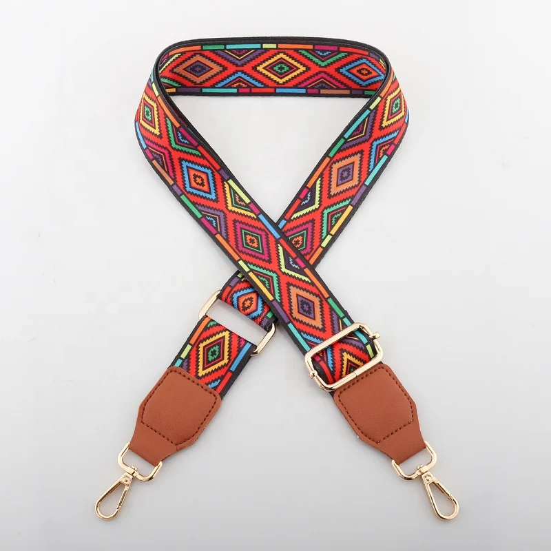 Dynamics Colorful Wide Shoulder Strap Adjustable Replacement Belt Cross Body Handbag Purse Strap Cotton Canvas Fabric Bag Strap