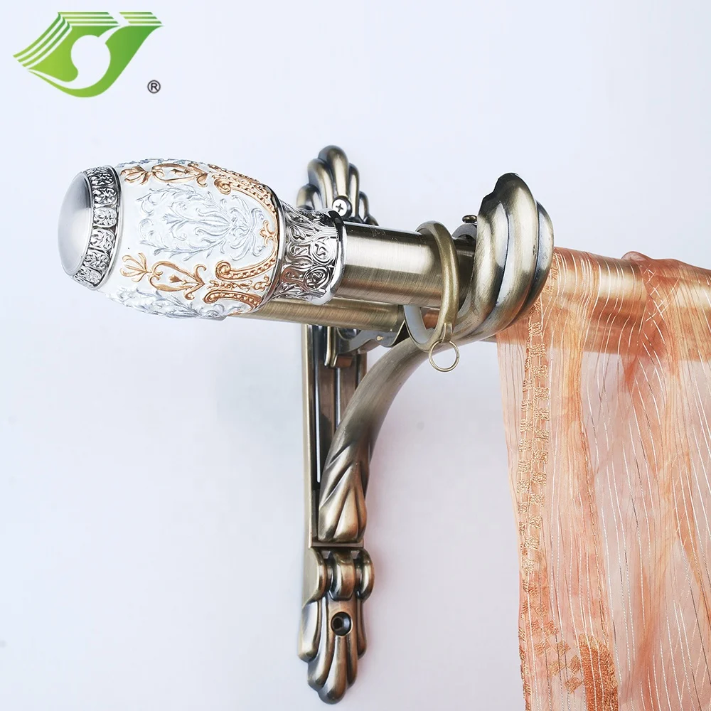 Классические дизайнерские драпировочные кронштейны для крепления на потолок затемняющие двойные стержни роскошные занавески потолочные Настенные окон