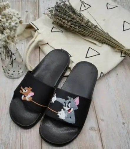 2020 quality soft pvc cat mouse women men slides sandals flat ladies shoes beach summer open toe slippers