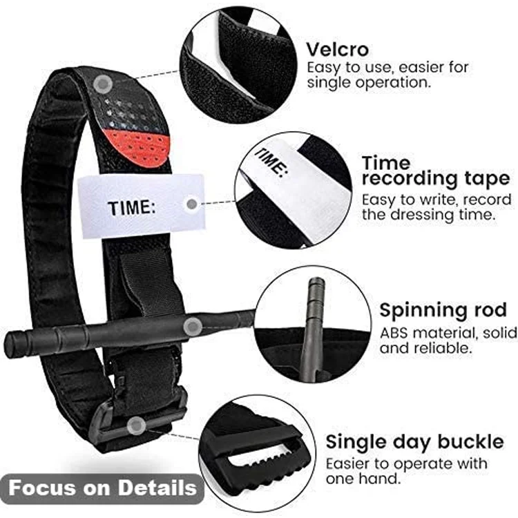 REVIXUN Combat Outdoors Spinning Emergency Tourniquets One-Handed Tourniquet Military Tactical Tourniquet