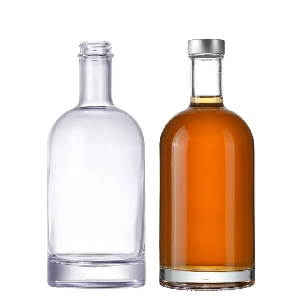 Wholesale Wine Bottles 375ml 500ml 750ml Glass Bottles Painting Super Clear Glass Bottle For Whiskey Tequlia Vodka Gin Rum wine