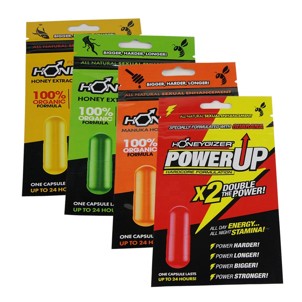 OEM Custom male enhancement pills capsules packaging bag pouch and POS Cardboard Tear Away Display Box