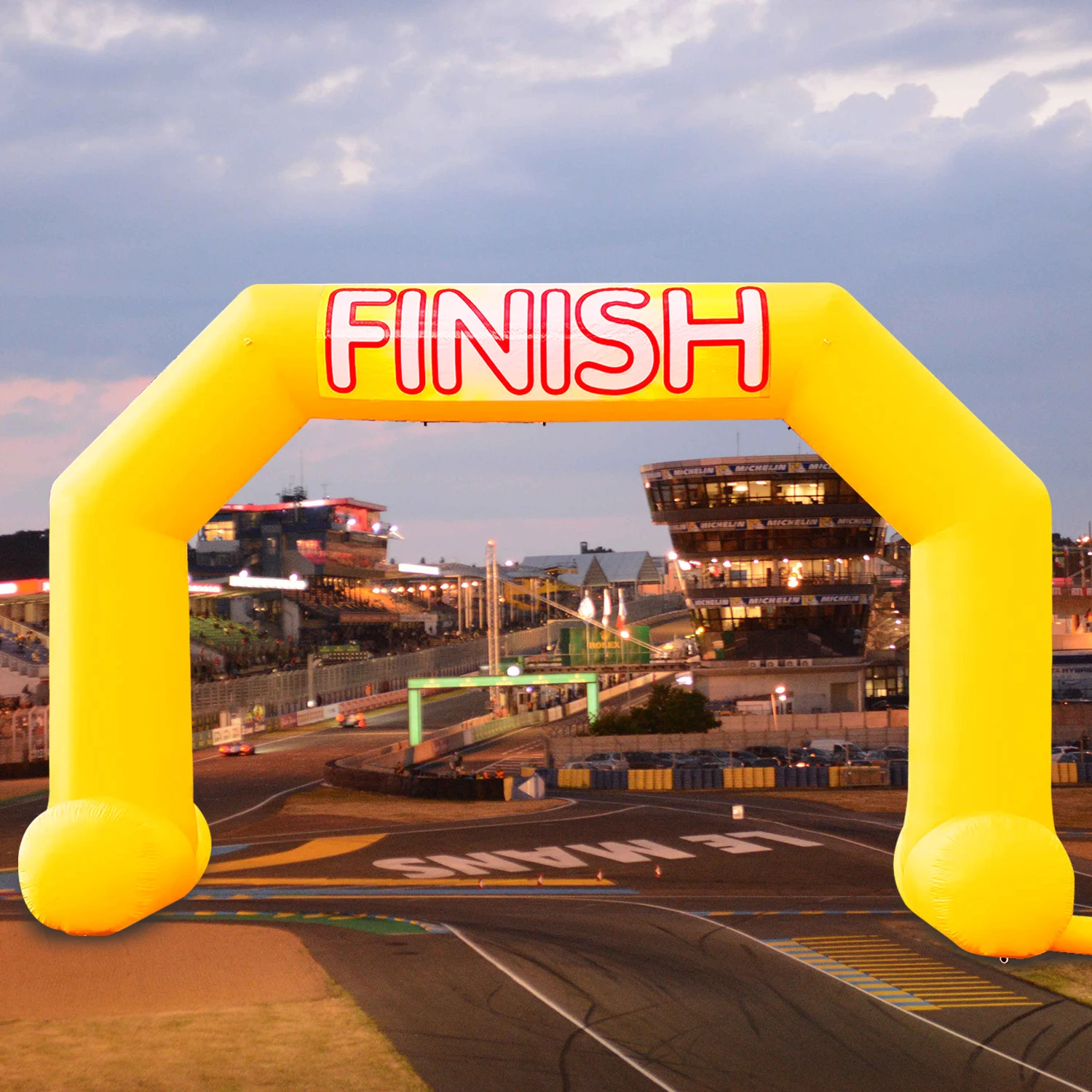Sewinfla Yellow 20ft Inflatable Finish Start Line Custom Outdoor Giant Advertising Large Inflatable Arch For Event