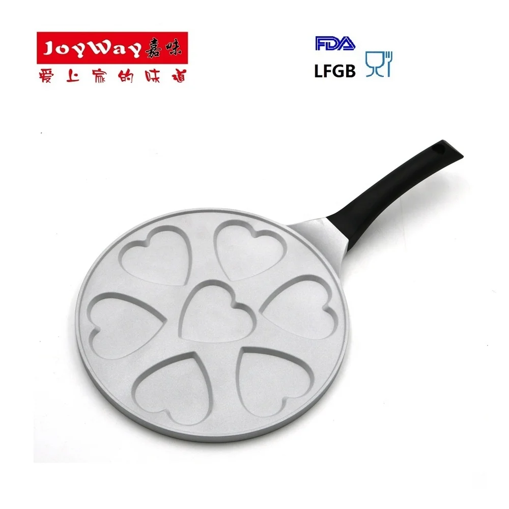 Ejoyway 7-heart -shape waffle pan Die-casting  non-stick fry pan 26cm