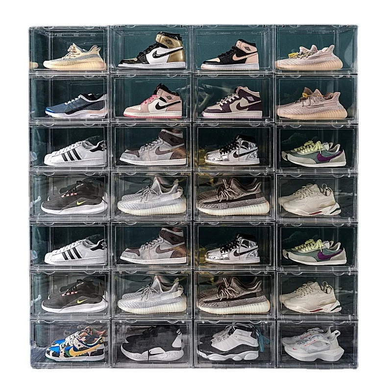 Building Block Bag Hand Storage Box, AJ Magnetic Shoe Box Storage Boxes & Bins Carton Transparent Collection Display Acrylic