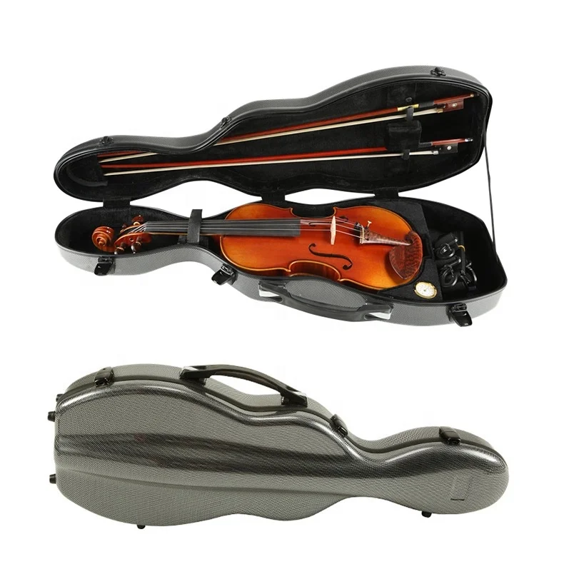 wholesale 44 gray color hard violin case carbon fiber violin box for student