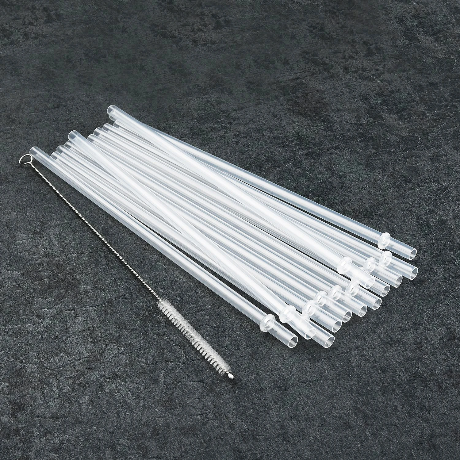 PP straight straw hot selling Reusable Drinking Straw Thick Plastic Straws with Cleaning Brush